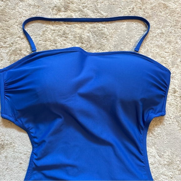 J Crew One Piece Monokini Cut Out Royal Blue Swim Suit Size 8 - Picture 5 of 15